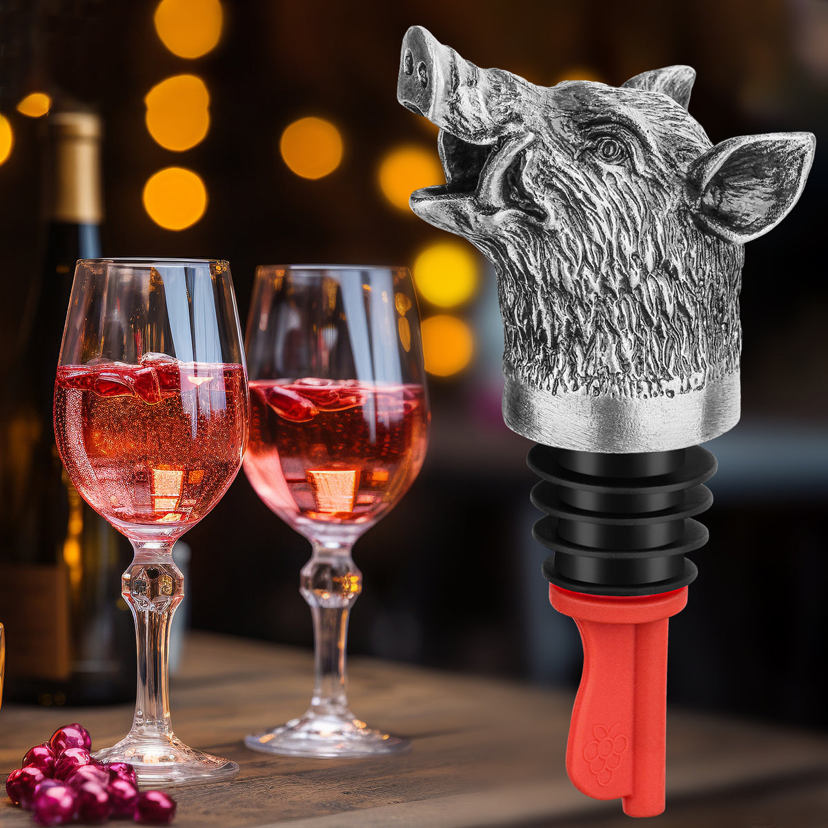 Wild Boar Head Wine Pourer & Stopper - image 7