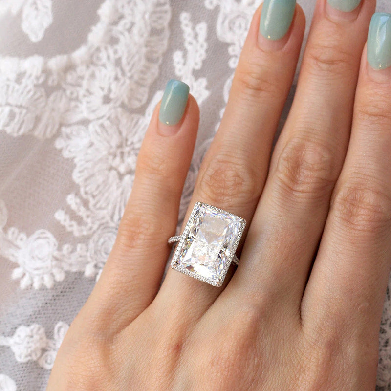 Bright Rectangular Eye-catching Ring Fashion Simple - image 5