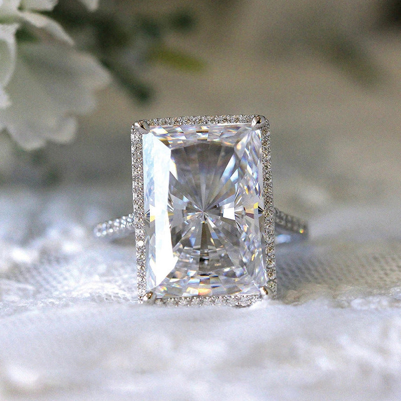 Bright Rectangular Eye-catching Ring Fashion Simple - image 1