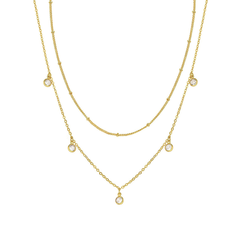 Dainty Sideways Waterdrop Pendant Necklace - image 2