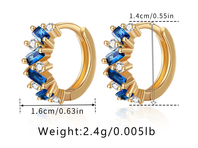 Leaf Inlaid Zircon Emerald Temperament Ear Clip Special-interest Desig - image 6