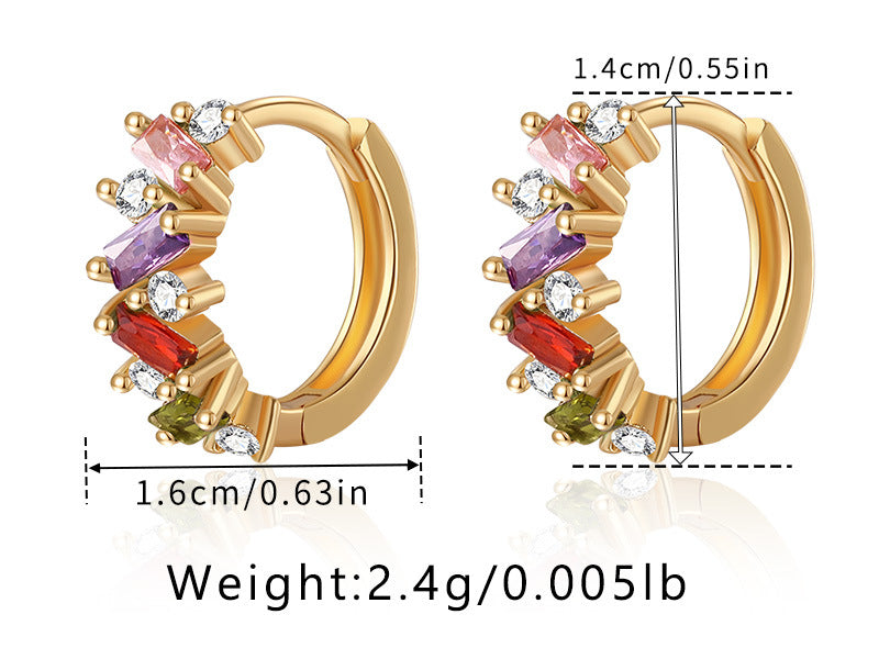 Leaf Inlaid Zircon Emerald Temperament Ear Clip Special-interest Desig - image 7