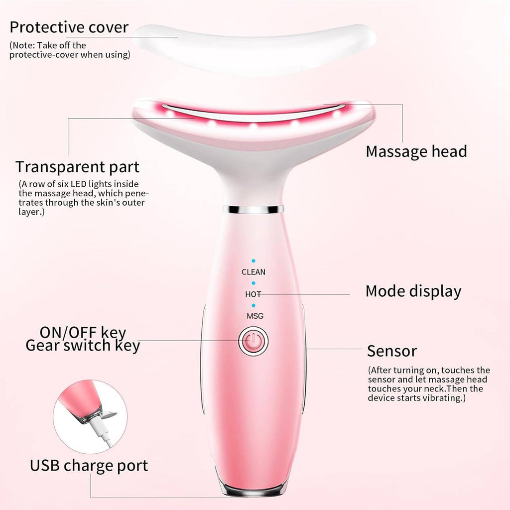Skin Care Neck Face Massage Tool With Thermals, 3-in-1 Facial Massager - image 3