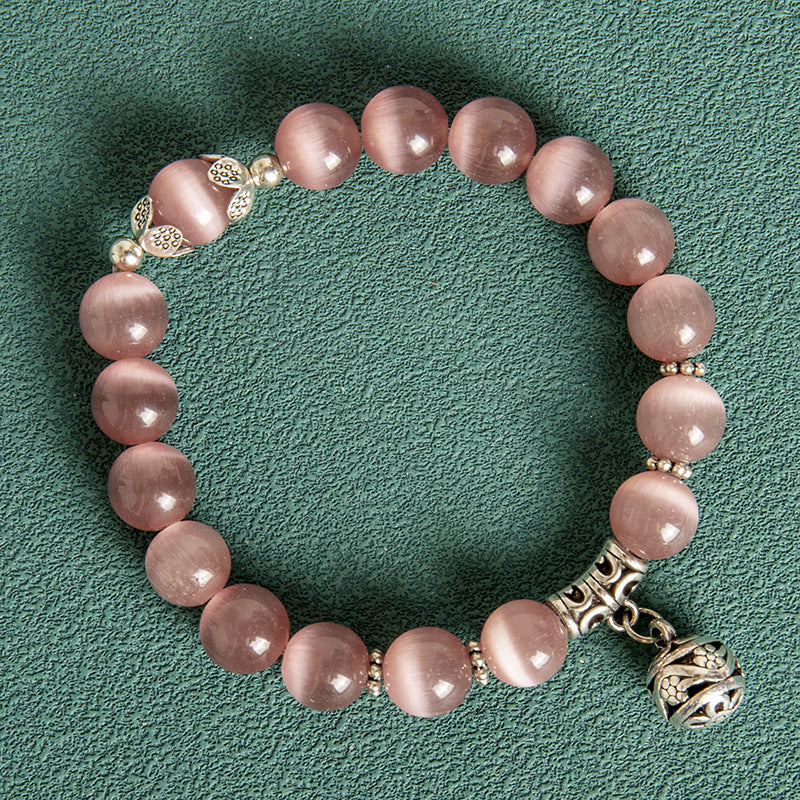 10MM Hollow Ball Korean Style Crystal Opal Beaded Bracelet - image 9
