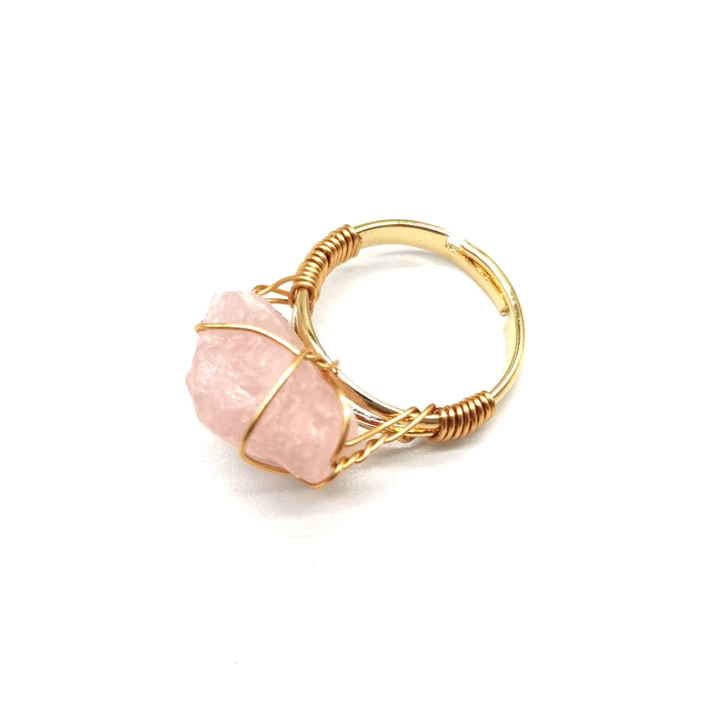 Personality Hand Wrapped Rough Stone Agate Ring - image 4