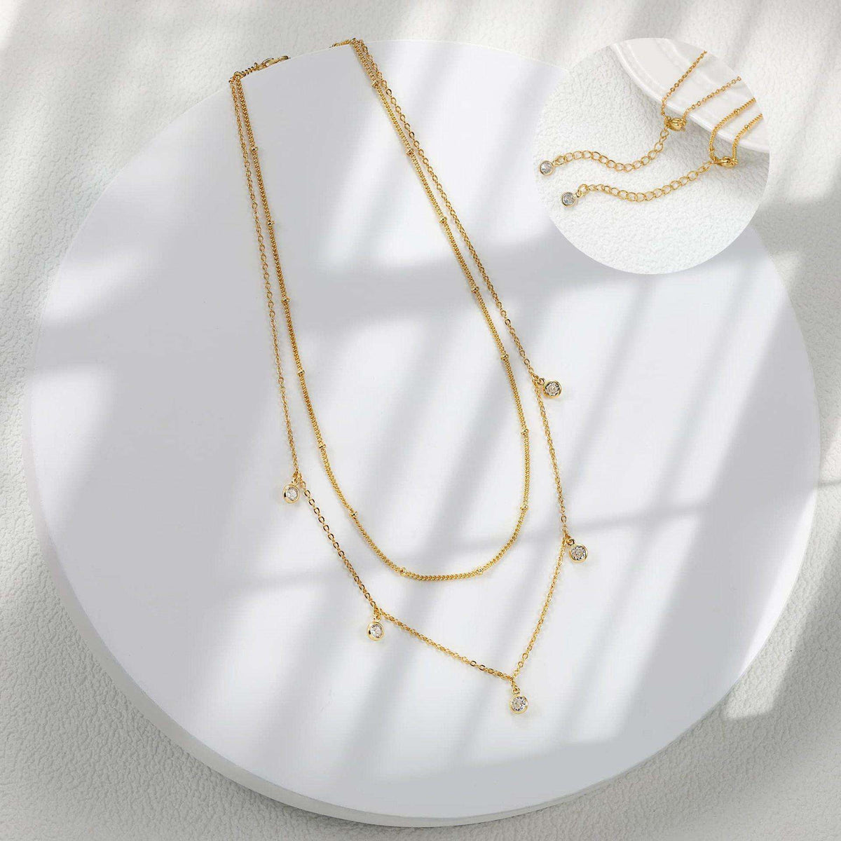 Dainty Sideways Waterdrop Pendant Necklace - image 4