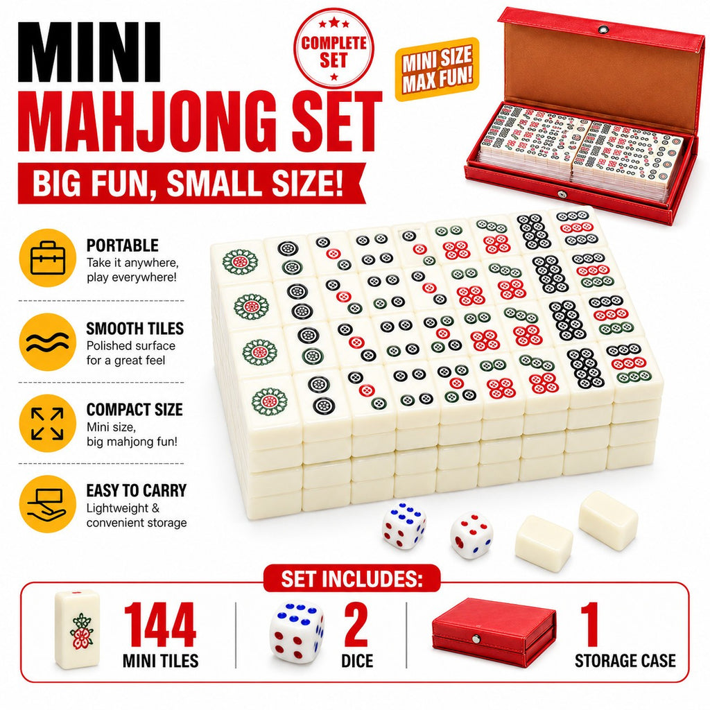 Pocket Mahjong Set, 144 Mini Tiles with Travel Case - image 7