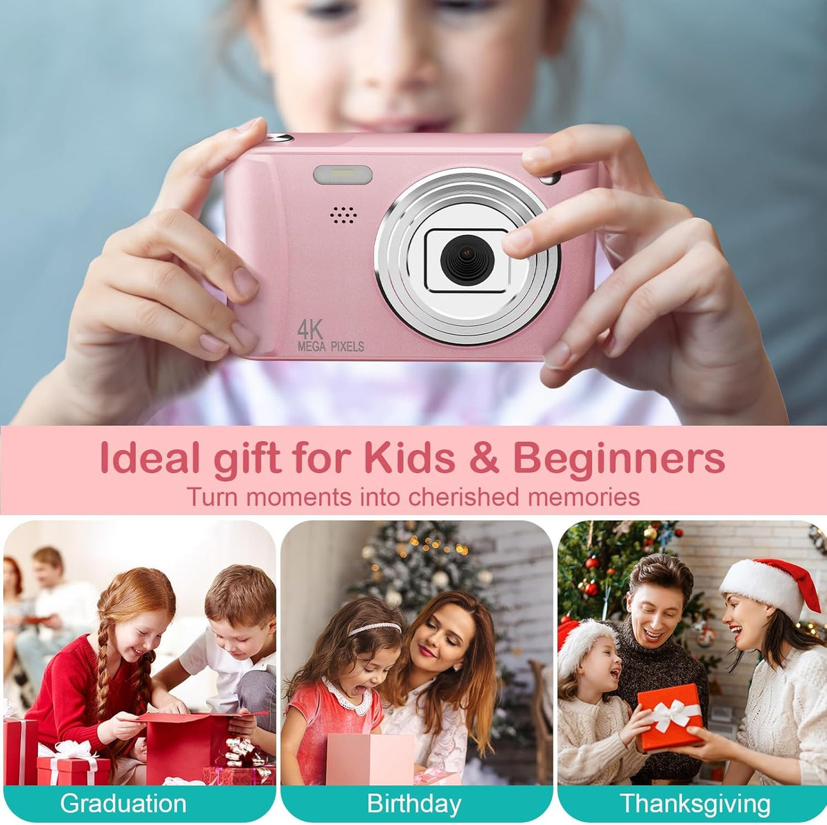 Kids Digital Camera Birthday Gifts With 32GB SD C - image 2
