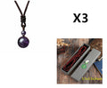 Fashion 16mm Natural Obsidian Pendant Amethyst Necklace For Men And Wo - image 1