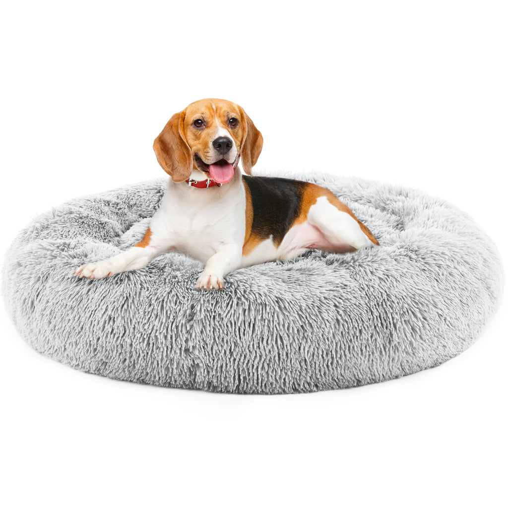 24 Inch Anti-Slip Round Fluffy Plush Faux Fur Cat Bed, Fits Up To 25 L - image 9