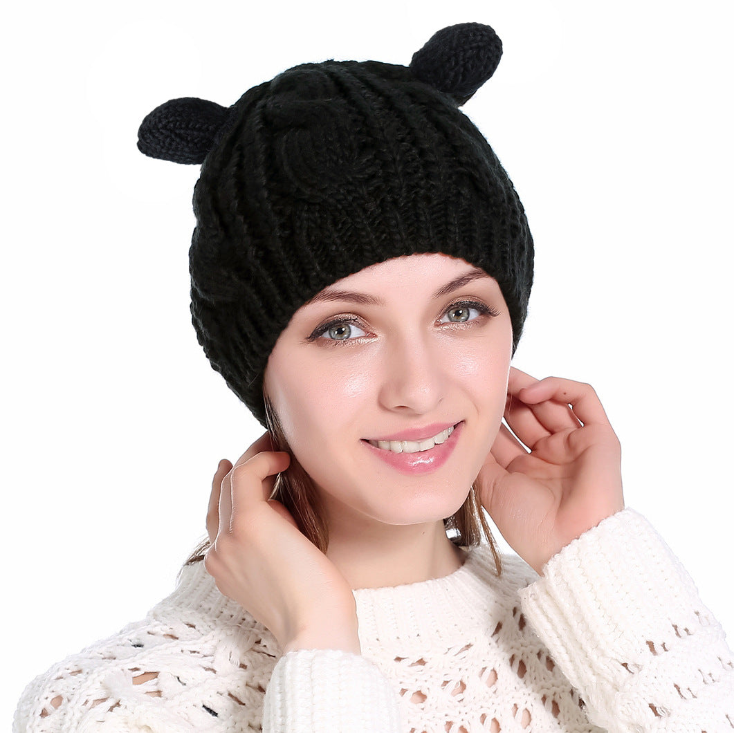 Autumn Winter Cat Ear Knit Beanie - image 1