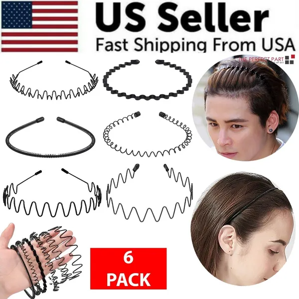 6-Piece Metal Wave Hoop Headband Set - image 3