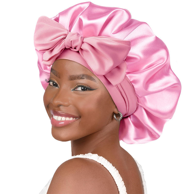 Satin Sleep Bonnet with Bow - image 5