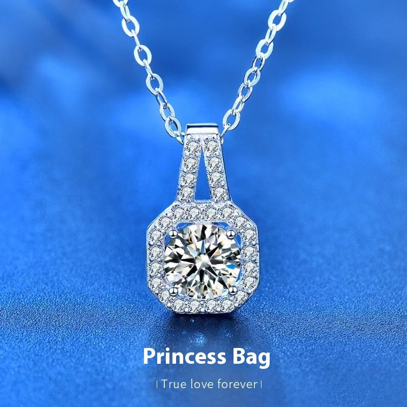 Moissanite S925 Sterling Silver Necklace For Women All-match Niche Hig - image 7