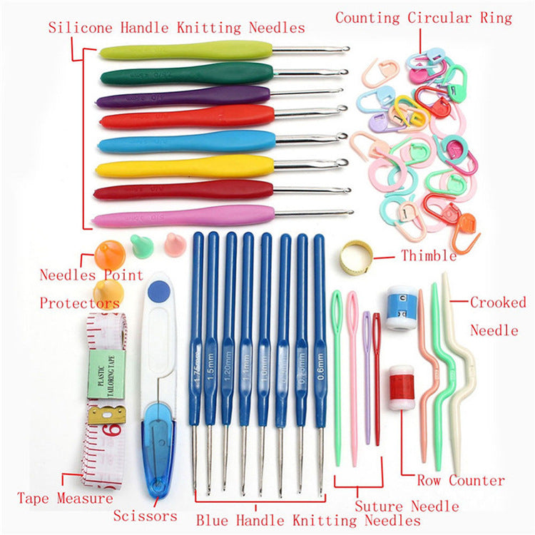 Crochet Set Handmade Wool Crochet Crochet Tool Set Combination Bag Met - image 1