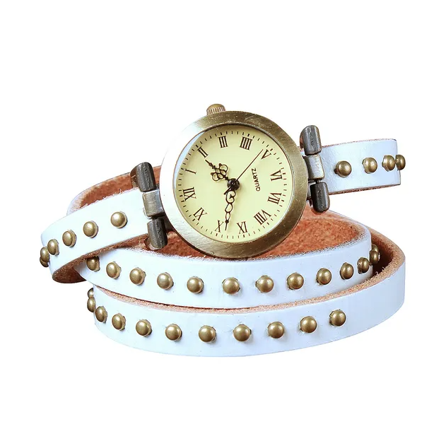 Fashionable Rivet Leather Belt Retro Watch Hand Chain - image 4