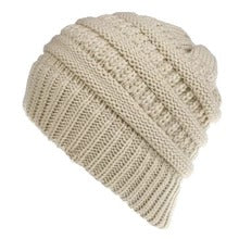 Mixed Color Knitted Wool Hat Ladies Non-labeled Ponytail Hat - image 1