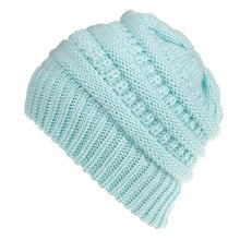 Mixed Color Knitted Wool Hat Ladies Non-labeled Ponytail Hat - image 4
