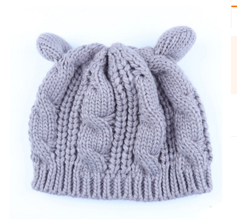 Autumn Winter Cat Ear Knit Beanie - image 5