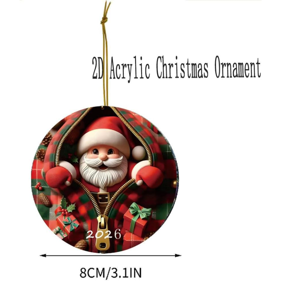 Stained-Glass Style Santa Acrylic Christmas Ornament - image 4