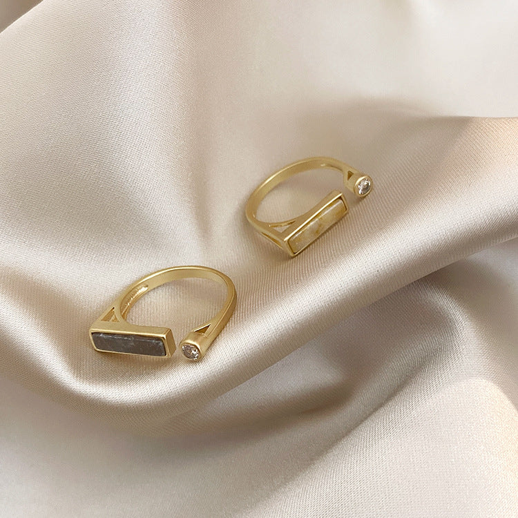 Vintage niche design zircon marble ring - image 4