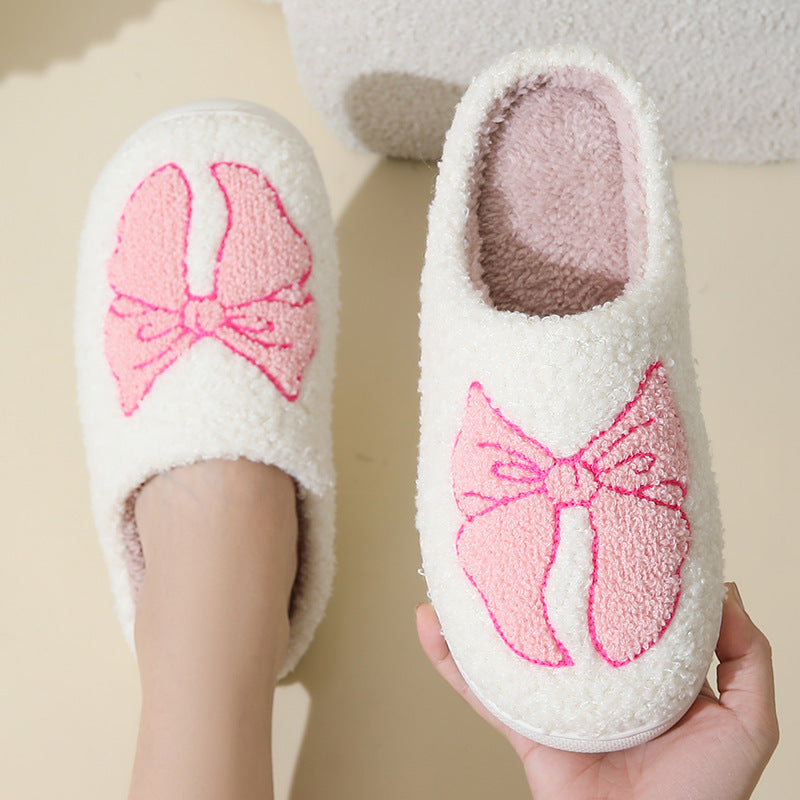 Cute Cartoon Bow Knot Cotton Slippers - image 7