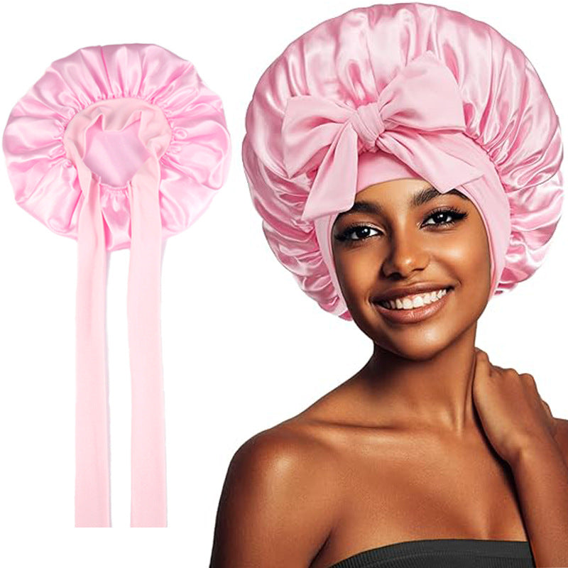 Satin Sleep Bonnet with Bow - image 9