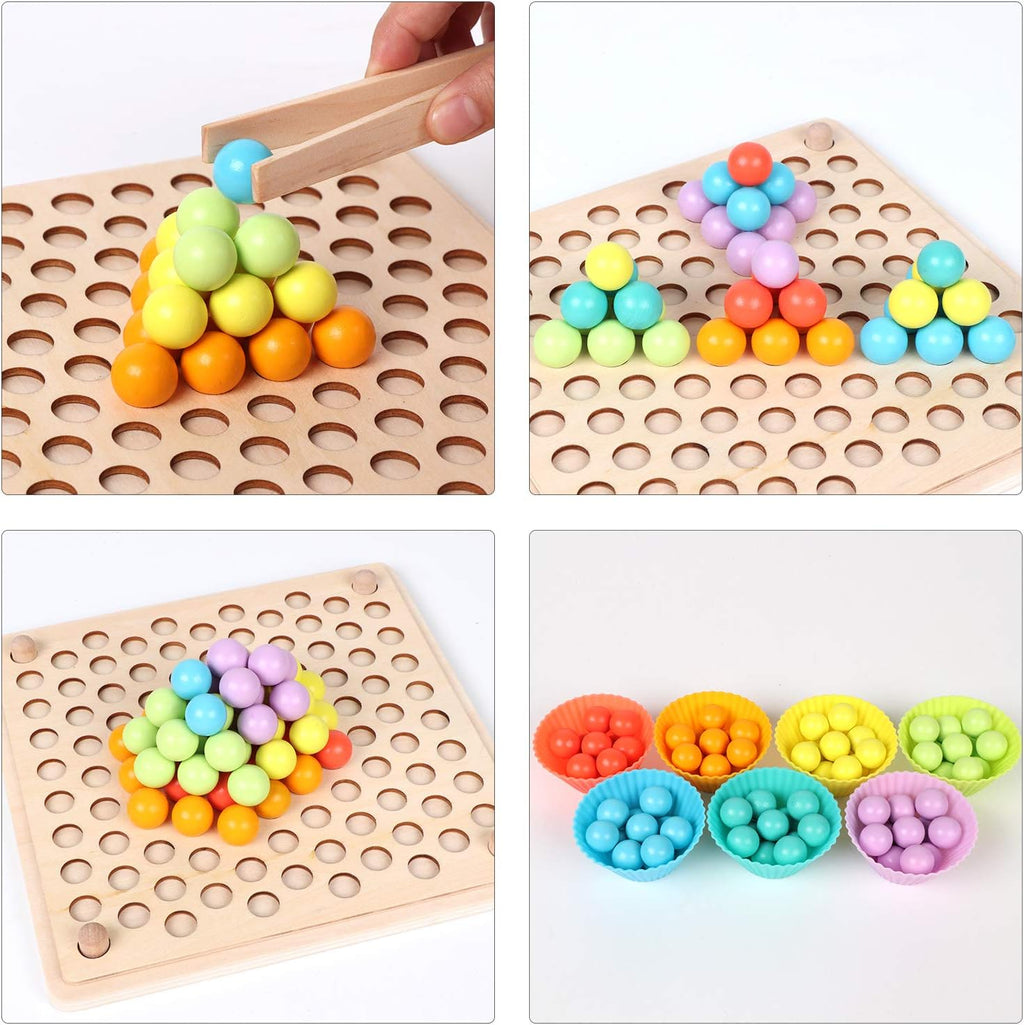 Wooden Peg Board Beads Game, Learning Montessori Toys - image 4