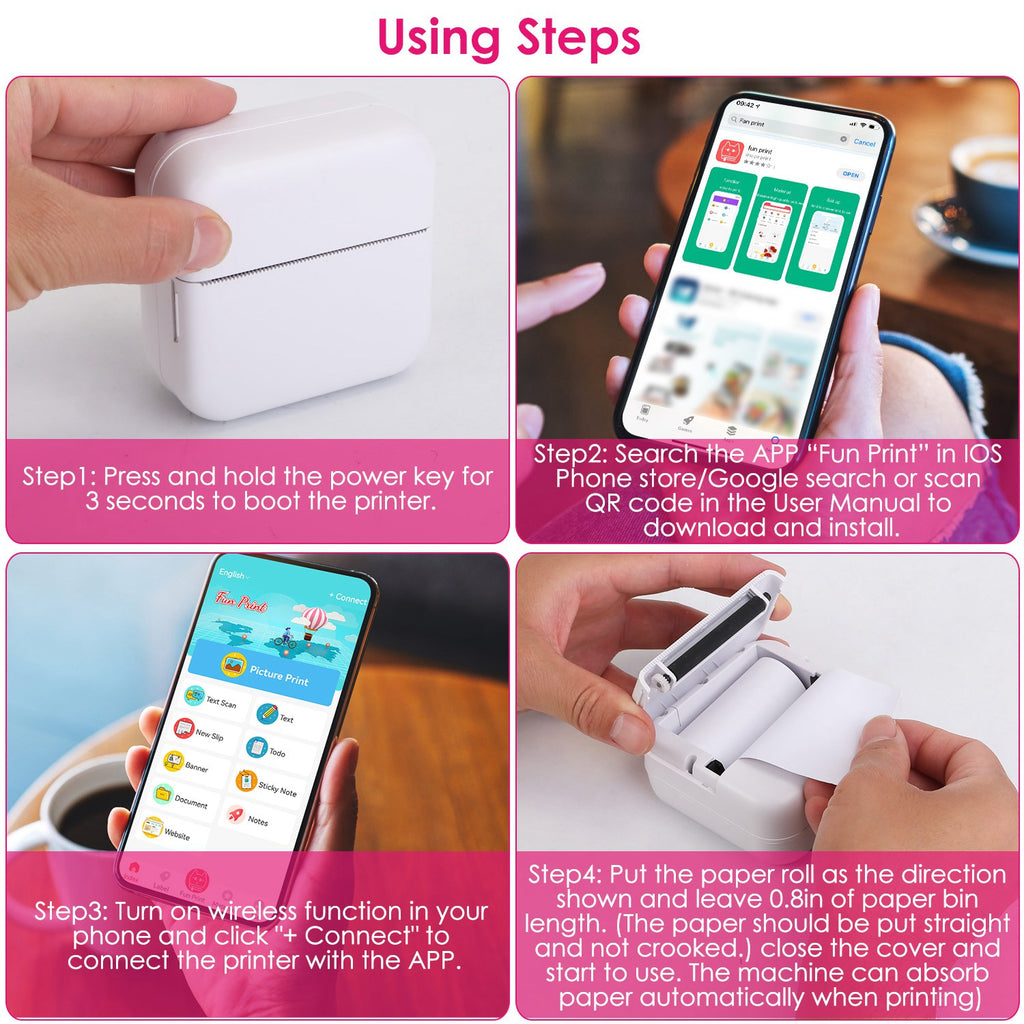Mini Printer - Printer Paper 'Options' -- Pocket Wireless Thermal Prin - image 8
