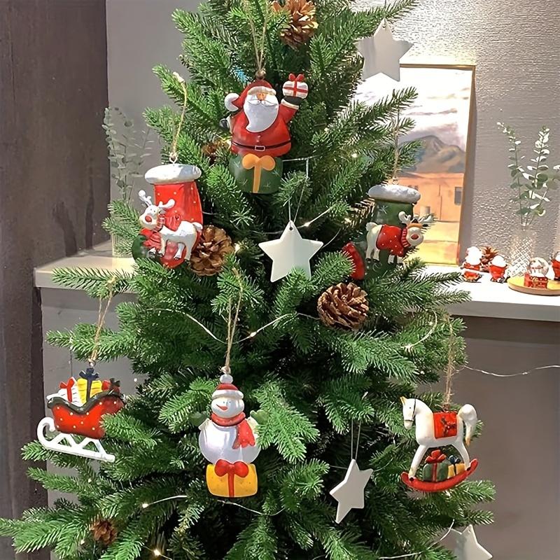 12 Colorful Resin Reindeer Christmas Ornaments - image 1