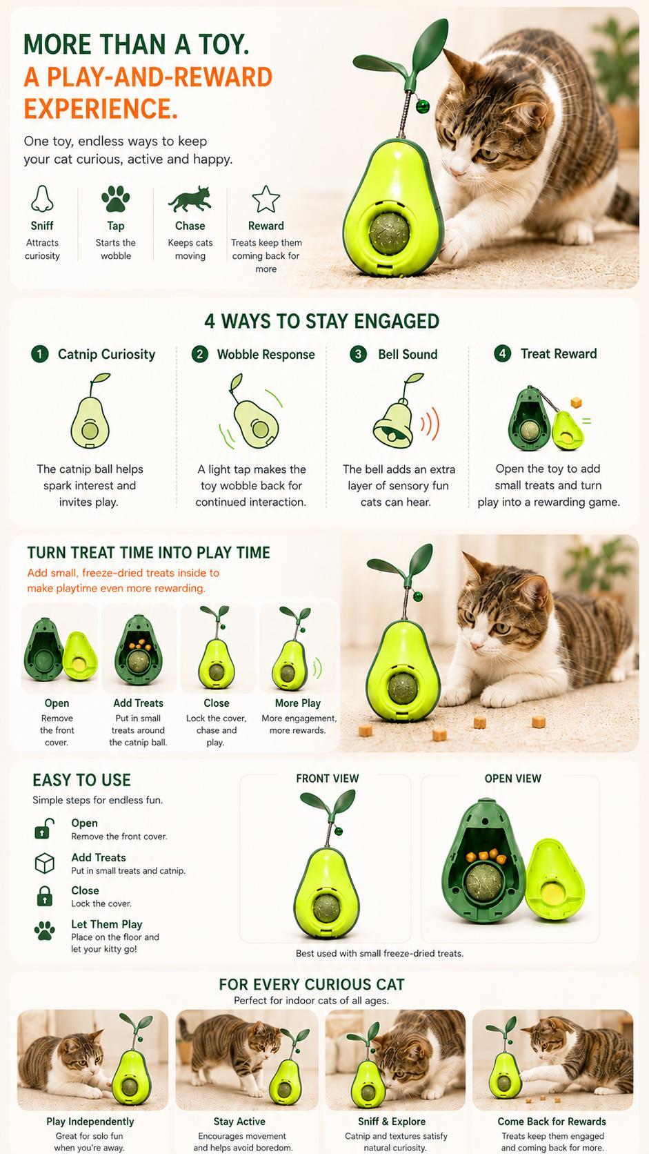 Avocado Wobble Cat Toy - image 5