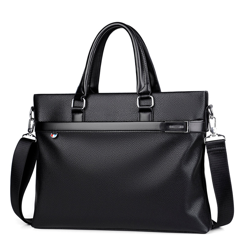 Large Capacity Business Handbag Men's Soft Leather Briefcase - image 4