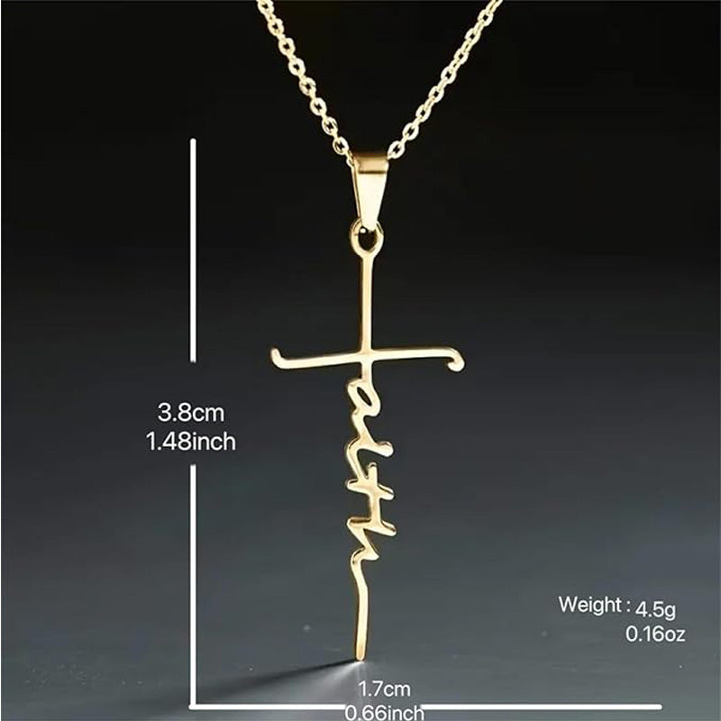 4-Piece Faith Cross Pendant Necklace Set - image 5