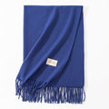 Pure Color Artificial Cashmere Scarf Women's Winter High-grade Shawl - image 9
