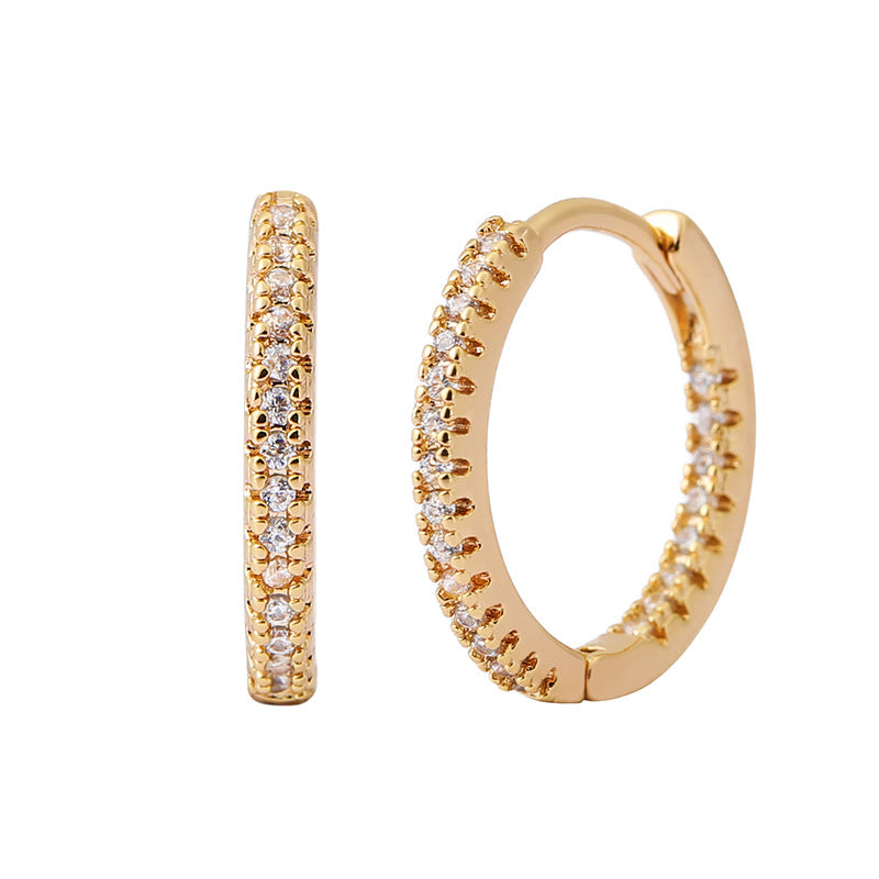 Circle Female Earrings Ear Clip Multicolor Zircon Elegant - image 8
