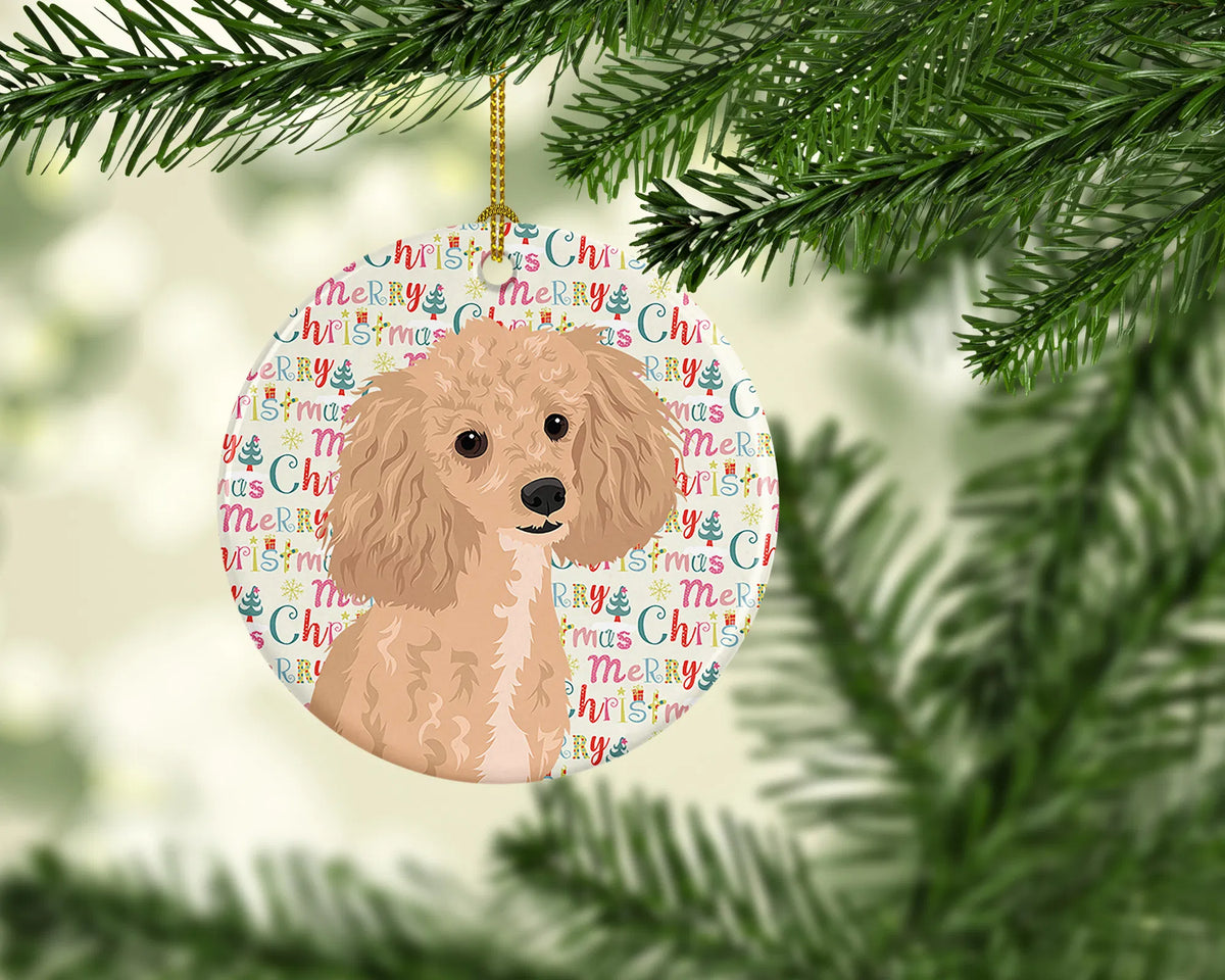 Apricot Poodle Ceramic Christmas Ornament - image 3