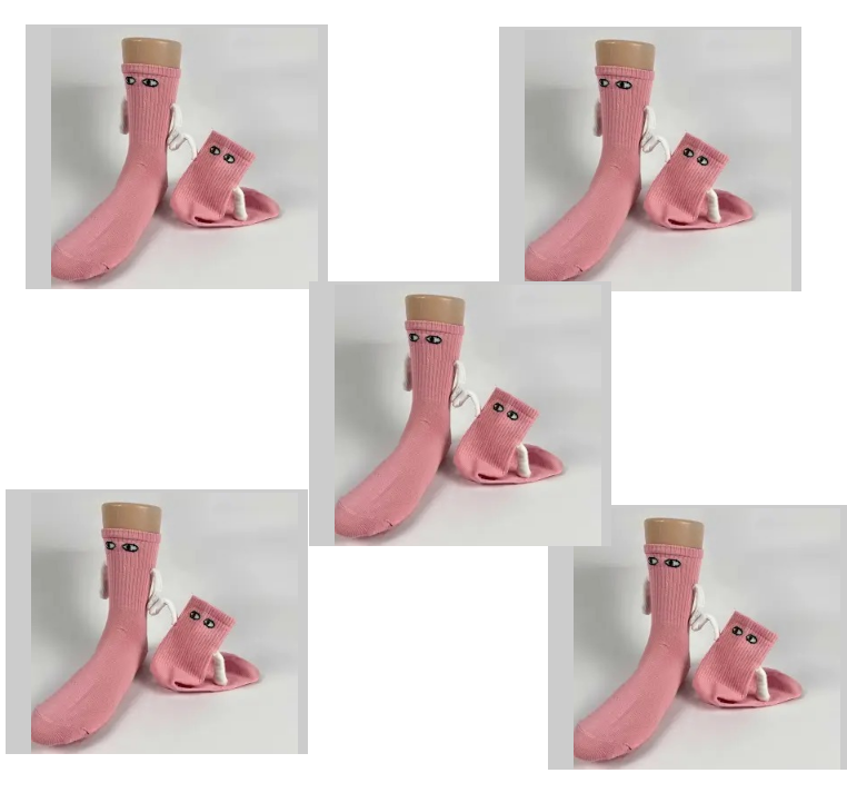 Mid Tube Black And White Couple Matching Holding Socks - image 6