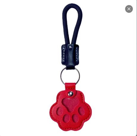 Paw-Shaped Pet Fur Keepsake Leather Keychain - image 1