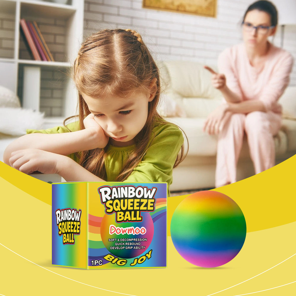 Rainbow Squeeze Ball, Slow-Rebound Fidget Toy - image 2