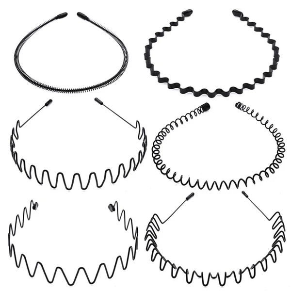 6-Piece Metal Wave Hoop Headband Set - image 2