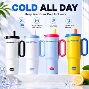 26oz Insulated Tumbler with Handle & Straw - image 1