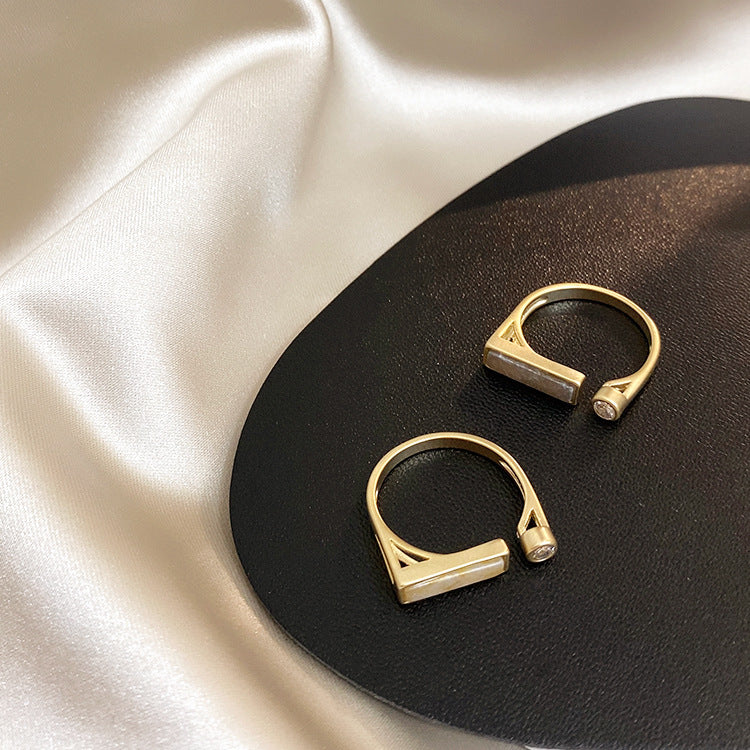 Vintage niche design zircon marble ring - image 6