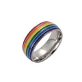 Fashion Rainbow Pride Ring Women Men Gay Lesbian LGBT Stainless Steel - image 3