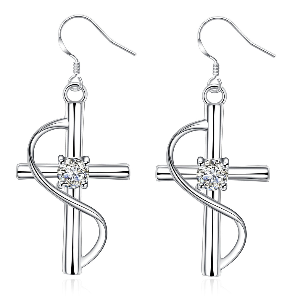 New Cross-border Popular Elongated Cross Earrings - image 2