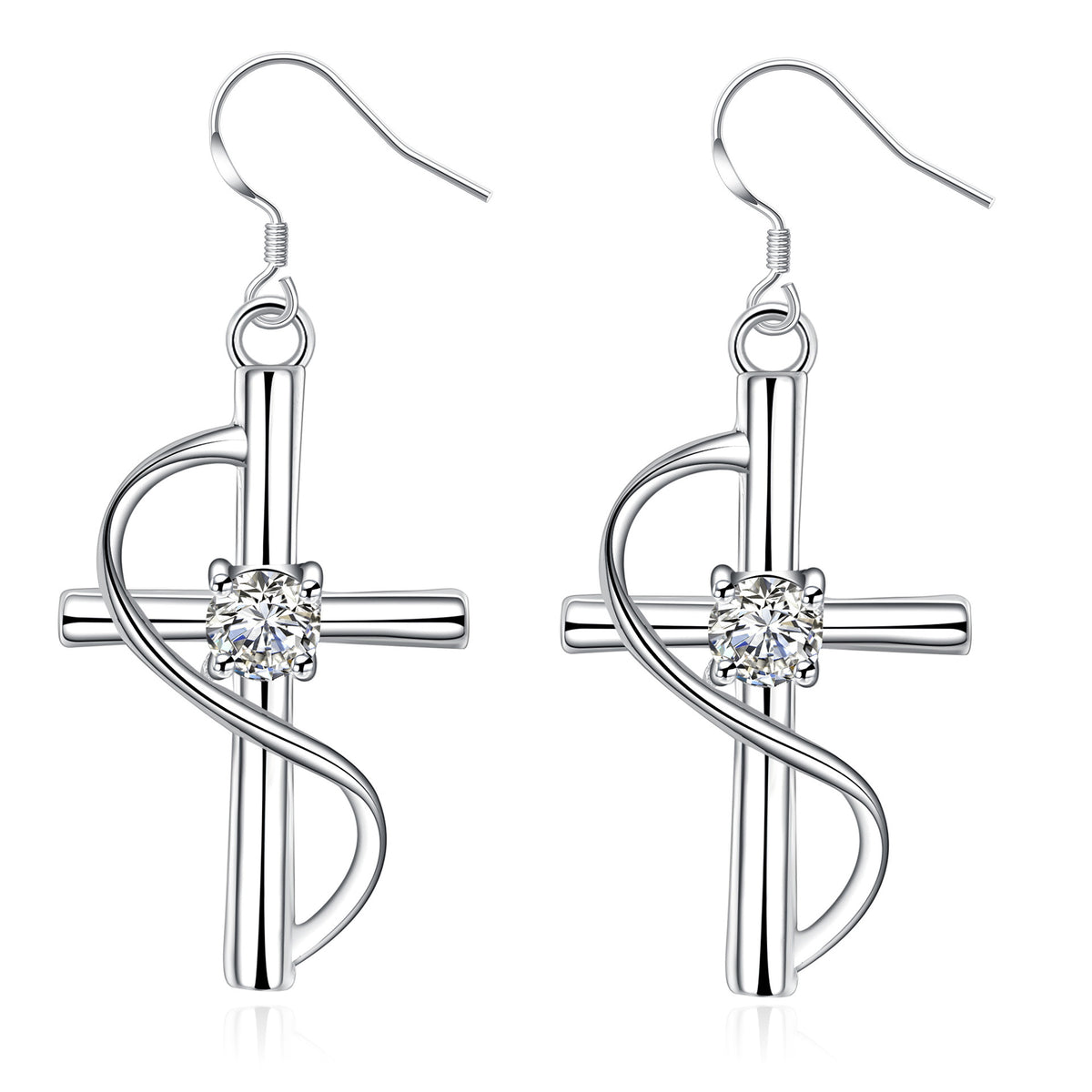 New Cross-border Popular Elongated Cross Earrings - image 2