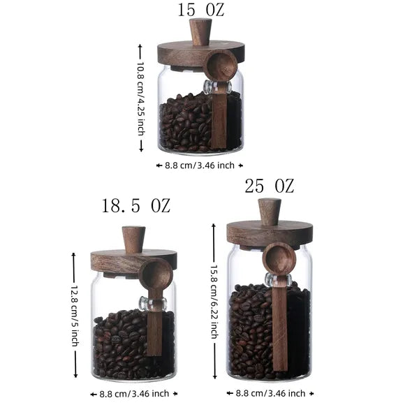 3 Pcs Glass Coffee Jars With Spoons, Candy Jars, Biscuit Jars, Storage - image 2