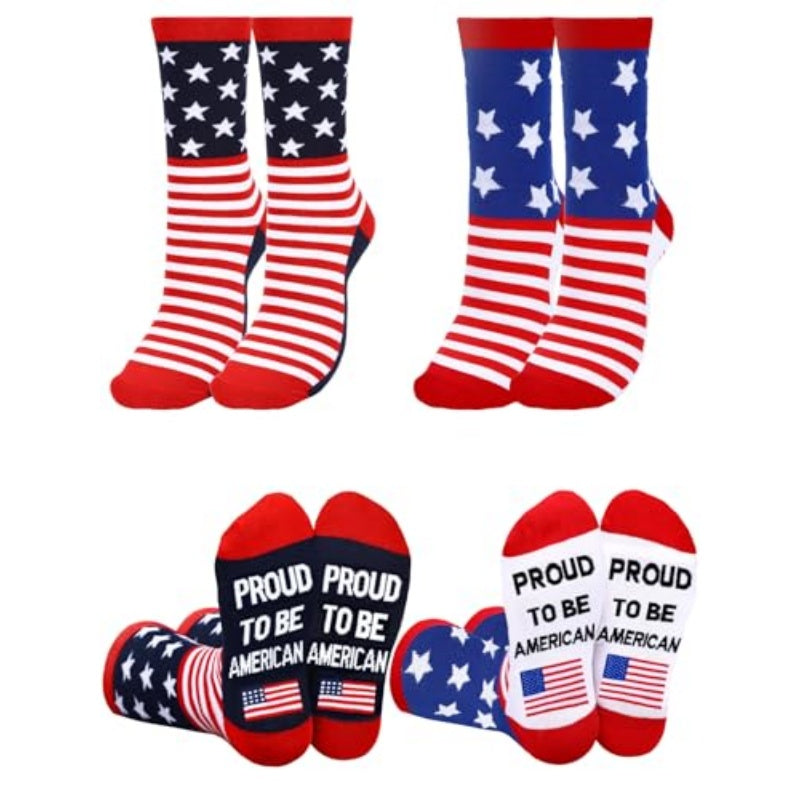 2 Pairs American USA Flag Socks Proud To Be An American Socks Funny Cr - image 5