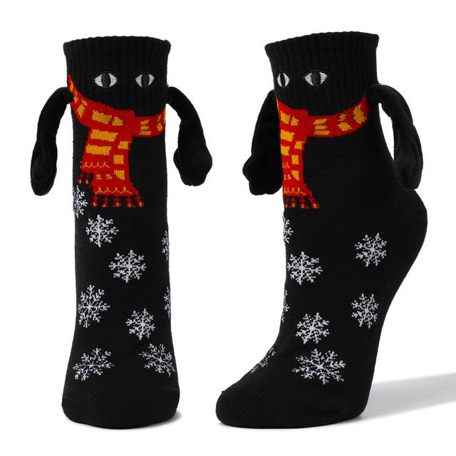Couple Magnetic Handle Cute Hand Socks Christmas - image 2