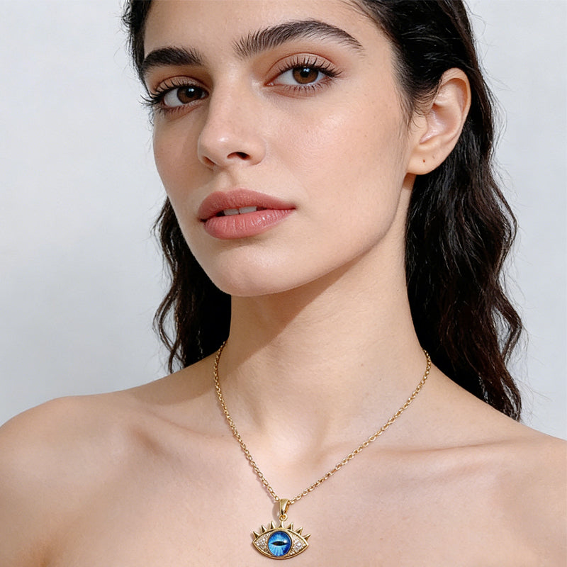 Evil Eye Hamsa Hand Pendant Necklace - image 2