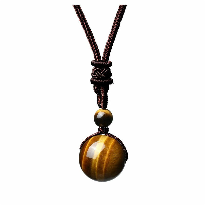 Fashion 16mm Natural Obsidian Pendant Amethyst Necklace For Men And Wo - image 8